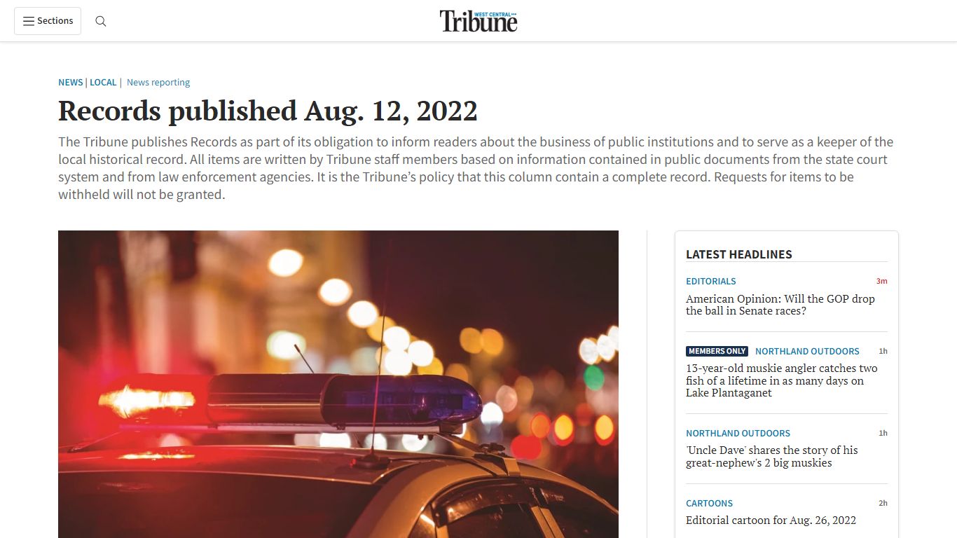 Records published Aug. 12, 2022 - West Central Tribune | News, weather ...