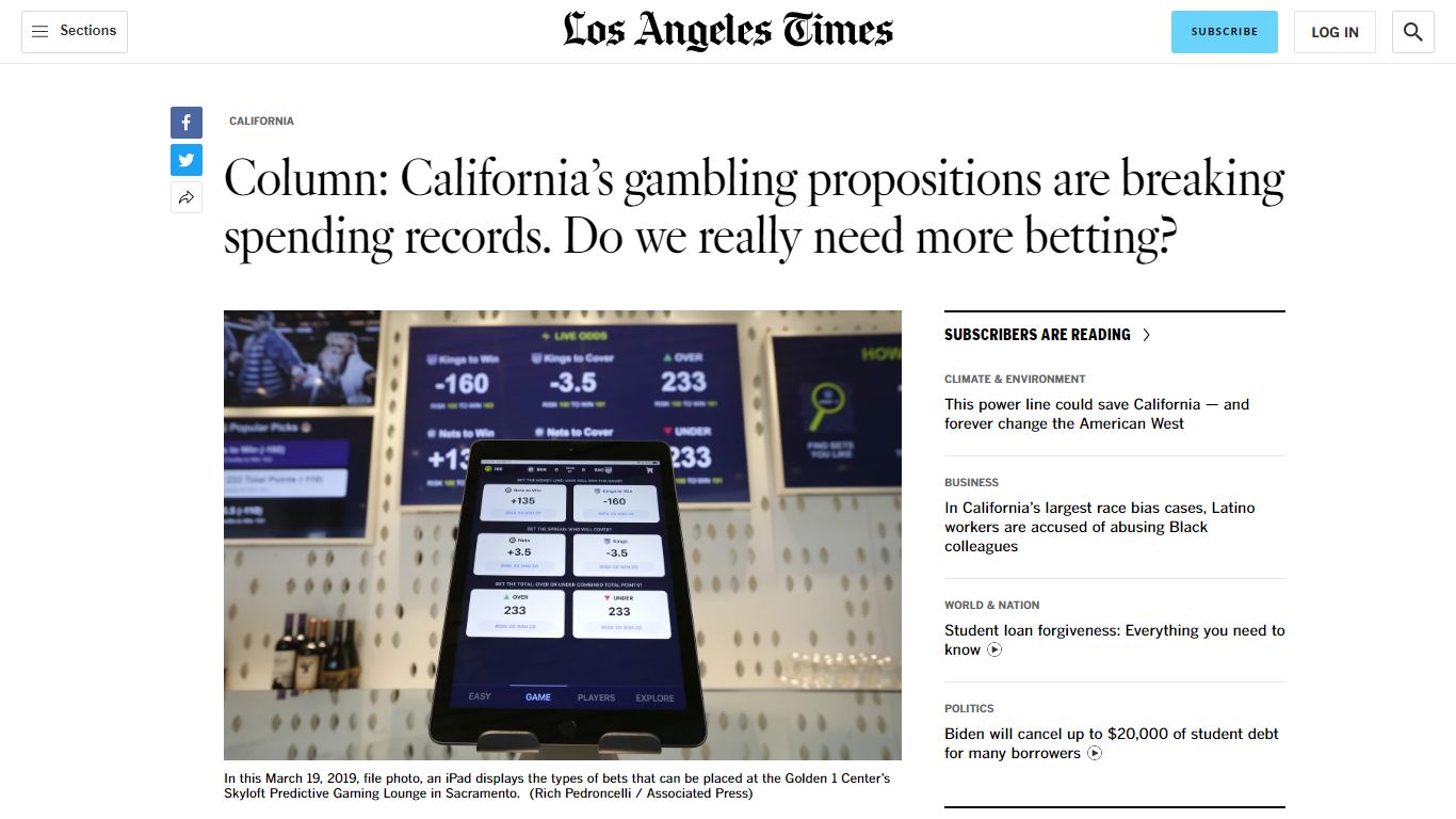 Skelton: Do we really need more gambling in California? - Los Angeles Times